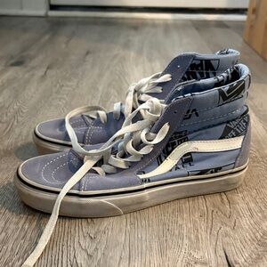 Vans High-Top Sneakers in Light Blue and Black